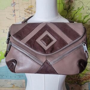 Vintage Joe's Jeans Leather Crossbody/Cluch Purse Handbag Brown Tan